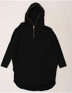 ALL SAINTS Womens Oversized Long Sleeve Hoodie Dress UK 14 Medium Black BX68 - Picture 1 of 4