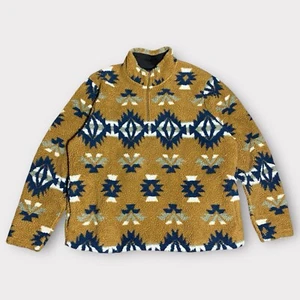 Wrangler Aztec Sherpa Pullover Giacca in Pile Grande Southwestern Tasche Tribali L - Foto 1 di 16