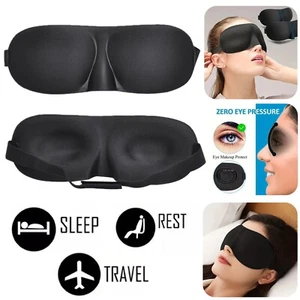 Máscara de ojos 3D para dormir cubierta suave acolchada venda para los ojos sombra ayuda para dormir parche nocturno - Imagen 1 de 5