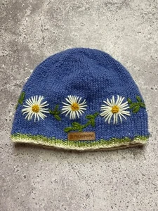 Pachamama Crochet Hat with lovely flower design and fleece inside One size - Picture 1 of 5