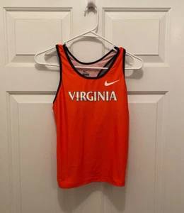 Virginia Cavaliers Women's Track Team Issued Nike Orange Blue Tank Top Medium (1 - Picture 1 of 2