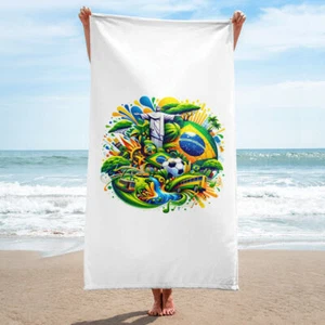 Brazil Viva o Brasil Towel for Bathroom | Beach Towel - Picture 1 of 2