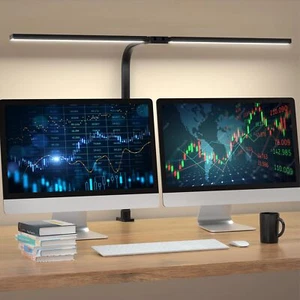 LED Desk Lamp for Home Office- 24W Double Head Desk Light with clamp 5 Lighti... - Picture 1 of 6