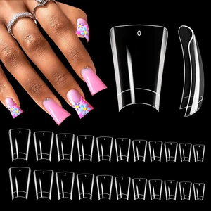 550Pcs Duck Nail Tips, Clear Curved Duck Acrylic Nails, Half Cover Duck Feet - Picture 1 of 12
