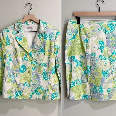 Tahari Arthur S. Levine женщин 16P костюм юбка блейзер комплект пейсли с подкладкой карандаш - Изображение 1 из 4