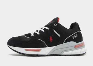 Polo Ralph Lauren Trackster 250 Trainers Black/Red-ALL SIZES-Genuine-RRP £145 - Picture 1 of 10
