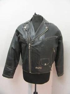 VINTAGE SALTY DOG LEATHER MOTORCYCLE JACKET SIZE M - Picture 1 of 23