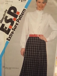 UC Vintage Sz 10-14 80s Blouse Skirt Sewing Pattern Simplicity 6111 ESP - Picture 1 of 2