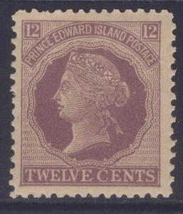PRINCE EDWARD ISLAND 16 1872 12c VIOLET QUEEN VICTORIA P12,25x12,25 MNH CV$20 - Imagen 1 de 2