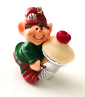 Thimble Elf Holding Cupcake in Thimble Hallmark Christmas Ornament 1983 QX401-7