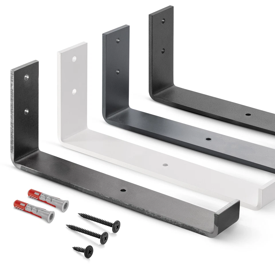 Holzbrink Staffa per Scaffale Staffa per Mensola Industriestahl - Immagine 1 di 4