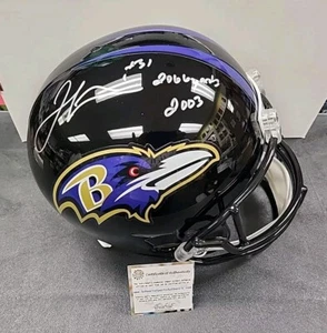 Jamal Lewis Signed Ravens FS Replica Helmet "#31 2066 Yards 2003" Schwartz COA - Picture 1 of 2