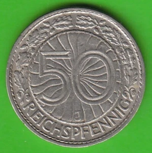 Münze Pfennig 50 Reichspfennig 1933 J sehr schön selten Hamburg nswleipzig - Picture 1 of 3