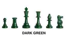 Triple - Weighted Regulation Colored Plastic Chess Pieces - Dark Green