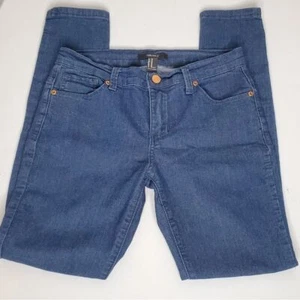 Forever 21 womens Blue Jeans size 26 inseam 27 mid rise 8 in distressed READ - Picture 1 of 7