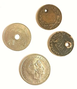 4 Dänische Münzen verschiedene Daten und Materialien - Bild 1 von 4