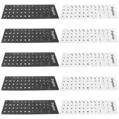  10 fogli di adesivi per tastiera inglese per computer. Adesivi per tastiera - Image 1 of 4