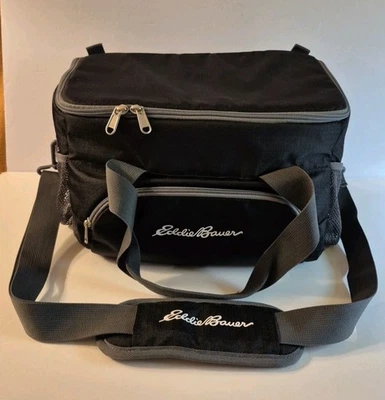 Bolso de Lona Eddie Bauer Negro/Gris Poliéster 15x9 Viaje Correa para el Hombro/Asas Foto 1 de 4