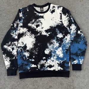 Under Armour Sweatshirt Men’s M Essential Fleece Paint Crew Black Blue Crewneck - Picture 1 of 6