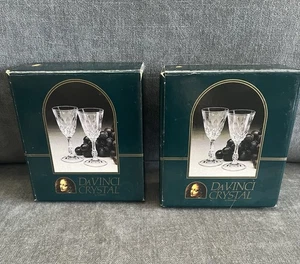 4 x Vintage Da Vinci Isabella Lead Crystal Sherry Glasses - Picture 1 of 5
