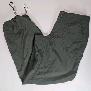 L.L. Bean Windbreaker Pants Womens Size 6 Olive Green Low Rise Hiking Gorpcore - Picture 1 of 7