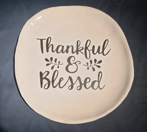Thankful Blessed 13" Servierplatte Teller Herbst Erntedank LTD Rohstoffe - Bild 1 von 5