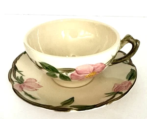 Taza y platillo Franciscan Desert Rose EE. UU. 1949-1953 sello trasero raro #511 - Imagen 1 de 8
