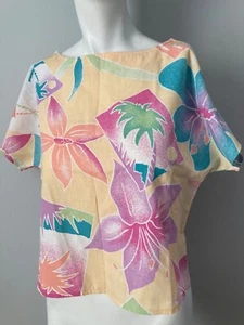 Camisa corta vintage años 80 boxy estampado tropical retro Stranger Things Med 8 - Imagen 1 de 4