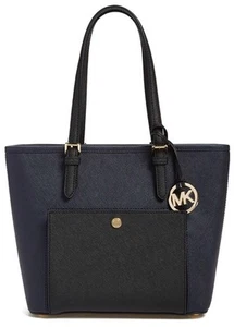 Michael Kors Admiral schwarz Leder JET SET DRUCKKNOPF TASCHE BEUTELTASCHE HANDTASCHE NEU MIT ETIKETT $ 228 - Bild 1 von 3