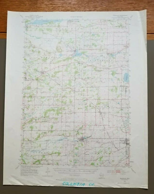 Оригинальная винтажная топографическая карта Randolph, Wisconsin 1955 USGS 21 x 17 дюймов - Изображение 1 из 4
