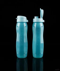 Tupperware EcoEasy 2 II Trinkflasche to go 2x 750ml Hellblau Trinkverschluss - Bild 1 von 2