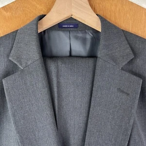 Stafford Suit Mens 46L Gray 2 Button Wool Blend Performance Classic Fit Travel - Picture 1 of 22