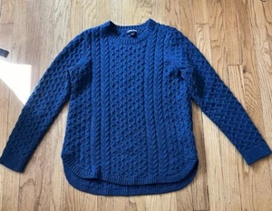Suéter Lands End para mujer S 6/8 verde azulado tejido con cable jaspeado clásico tradicional acogedor - Imagen 1 de 7