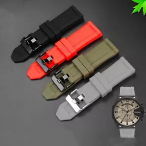 26mm Silicone Rubber Watchband Strap For Diesel DZ4318 4476 4496 Waterproof - Picture 1 of 22