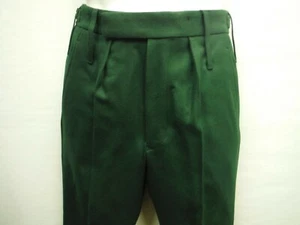 Mens100%Wool 1940s Style Revival High Waist Cavalry Trousers Green RDG 85/80/96 - Picture 1 of 7