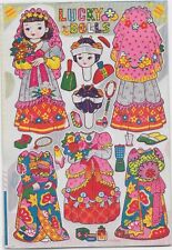 Rare 1950s Japanese Lucky Dolls Paper Dolls UnCut Perfect REAL FIND!