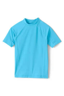 LANDS' END Little Boys L(7) Ocean Blue Rashguard Swim Tee NWT - Image 1 of 4