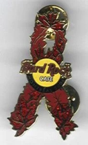 Hard Rock Cafe Closed Montreal AIDS Leaf ribbon pin  - Picture 1 of 1
