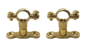 Brass Munsen Pipe Ring Clip &; Backplate 15mm - Available in Packs of 2 - Picture 1 of 5