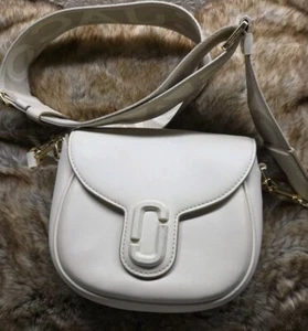 New Marc Jacobs Leather The Covered Saddle Bag Cloud White - Picture 1 of 4