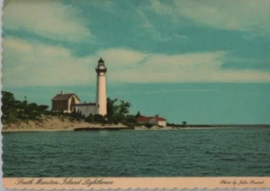 South Manitou Island Lighthouse Lake Michigan Continental Postcard c1983 - Picture 1 of 2