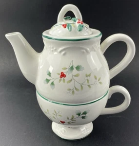 Pfaltzgraff Winterberry Tea for One Teapot Cup Lid #109-786-00 9" NEW No Box - Picture 1 of 13