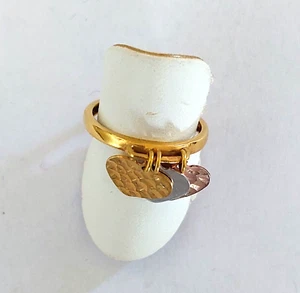 ANELLO DONNA ORO GIALLO 3 CUORI 18 kt. Gr 2,94 Eu/Gr 99,66 CONF.REGALO MISURA 13 - Foto 1 di 6