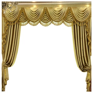 Custom luxury living room solid gold blackout curtain tulle valance drape B466 - Picture 1 of 10
