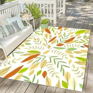 Botanical Rug Modern Bohemian Multicolor Palm Leaf Botanical Print Minimalist... - Picture 1 of 7