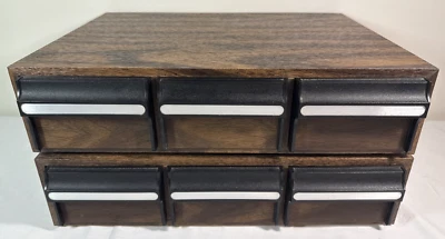 x2 / 42 Capacity Cassette Storage / Three Drawer / Faux Wood - Image 1 of 4