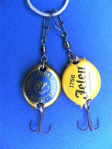 Señuelo de tapa de cerveza hecho a mano (cerveza de león, cerveza de ciervo - marcas serbias) - Lote de 2 - Imagen 1 de 8