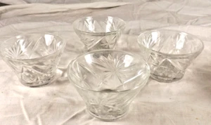 4 Custard Cup 3 3/4" Set Anchor Hocking Early American Prescut  Star of David - Picture 1 of 5