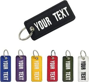Personalized Keychain Text Embroidered Keyring Car Bike Tag Double-sided 8.5cm