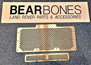 Brushed Stainless Steel Front Grille Top & Bottom Set Defender 90 110 130 - Picture 1 of 1